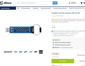 Kingston DataTraveler 2000 - Dátový trezor 256-bit X TS-AES - 3