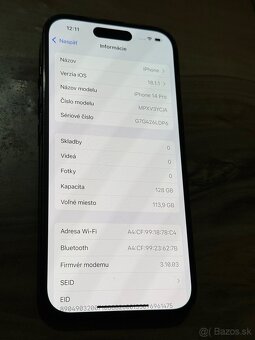 Predám Apple iPhone 14 PRO 128GB Malé známky používania - 3