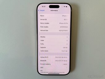 PREDAM/ VYMENIM ČISTO NOVY IPHONE 16 PRO + OCHRANNE SKLO - 3