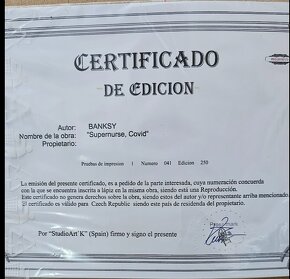 BANKSY LITOGRAFIE CERTIFIKAT - 3