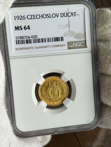 Zlatý Svatovaclavsky dukát 1926 ngc ms64 československo - 3