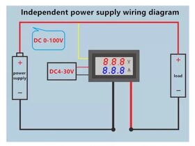 VoltAmpérMeter 0-100V, 0-10A. Nový. - 3