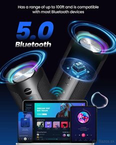 Prenosný Bluetooth LED reproduktor 24W, IPX7 - 3