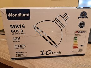 LED žiarovky Wondlumi: 2x10ks 3000K, MR16, GU 5.3 - 3