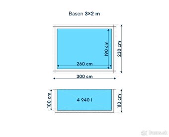 Drevený bazén 3 x 2 metre s polypropylénovým vložkom - 3