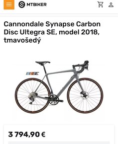 Cannondale Synapse Carbon Disc Ultegra SE, model 2018, tmavo - 3