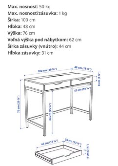 Pracovny stol Alex Ikea - 3