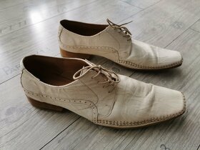 Kožené pánske topánky biele veľkosť 44 - 3