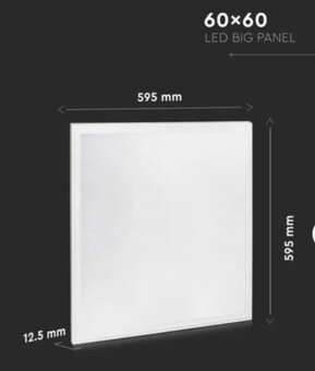 LED panel 600x600 45W 3000K štvorcový - 3