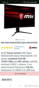 MSI Gaming Optix MAG322CR VEĽKOSŤ 32" JE UPLNE AKO NOVY - 3