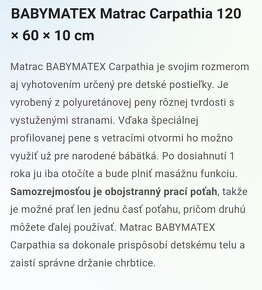 BABYMATEX detský Matrac Carpathia 120 × 60 × 10 cm - 3