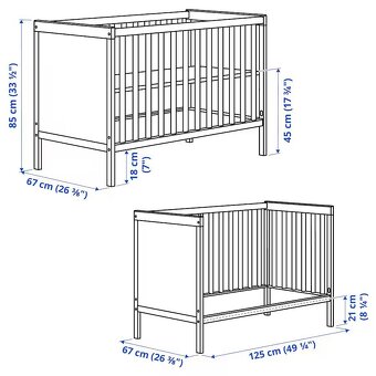 Predám detskú postieľku Ikea SUNDVIK s matracom - 3