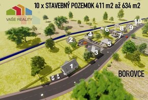 NA PREDAJ STAVEBNÝ POZEMOK 610 M² BOROVCE /VODA, ELEKTRINA,  - 3