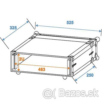 Predám Roadinger Effect Rack CO DD, 2U, 24cm deep, black - 3