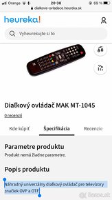 Diaľkový ovládač MAK MT 1045 - 3