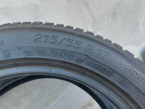 3 ks zimných pneumatík Michelin v rozmere 215/55 r17 - 3