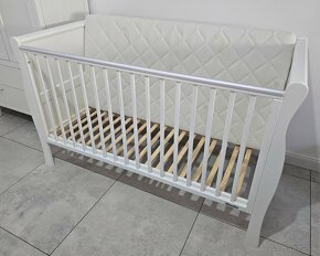 Detská biela postieľka Nobleo Cot bed 140x70 s matracom - 3