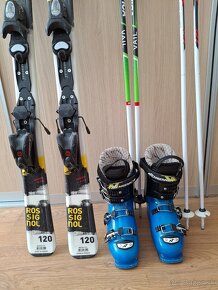 Detské lyže Rossignol 120 cm , lyžiarky Nordica GPx , palice - 3