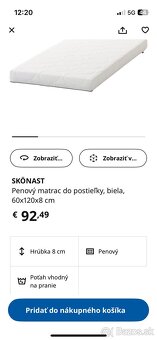 Penovy matrac do postielky 60x120x8 cm Ikea SKÖNAST - 3