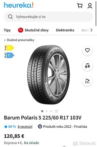 Zimne pneu 225/60 R17 barum polaris 5 zimne pneumatiky - 3