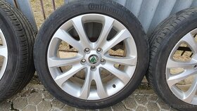 Originál Škoda disky R17 + letné pneumatiky - 3