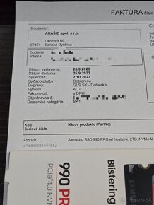 SAMSUNG 990 Pro 2TB s chladičom - PREDÁM - 3