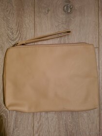 Krémová pudrova clutch kabelka s mašľou - 3