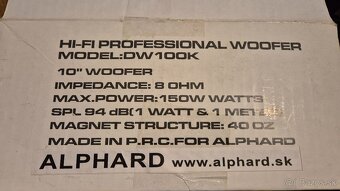 Reproduktor Alphard DW100K - 3