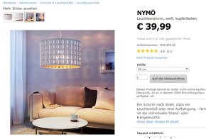 Ikea NYMÖ tienidlo - biela/medená 59cm - 3