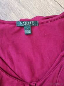 bordové elastické šaty s volánom Ralph Lauren veľ. M - 3