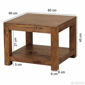 Konferenčný stolík drevený s odkladacích priestorom 60 cm - 3