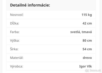 Toaletné kreslo drevené s čalúnenou opierkou - 3