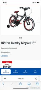 Predam úplne nový  detsky bicykel HI Five 5 cierny 16 detsky - 3