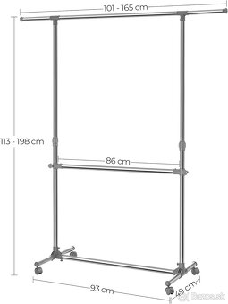 Kovový stojan na šaty SONGMICS - 3