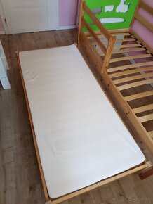 Detská posteľ s prístelkou - masívna borovica - 3