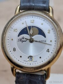 Predám funkčné náramkové hodinky ROYAL Swiss quartz lunárny - 3