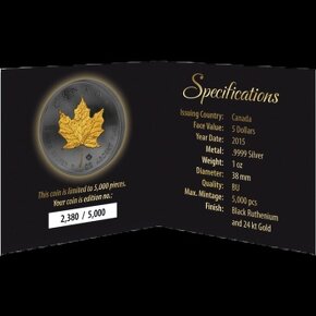 Investicne striebro mince minca Maple Leaf - 3