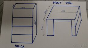 Písací stôl + policová skrinka ( knižnica) - 3