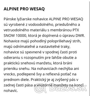 Lyžiarske nohavice Alpine pro Wesaq - 3