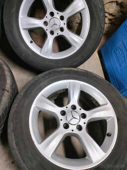 4ks alu disky orig. Mercedes 5x112 r16 pneu 225/55 r16 - 3