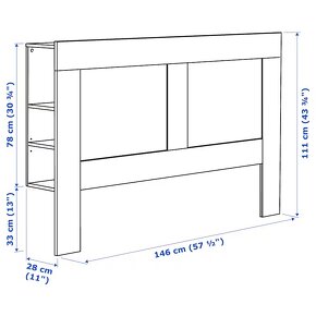 Čelo postele Brimnes Ikea 140cm - 3