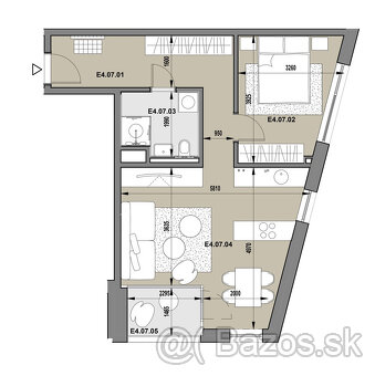 2-izb.byt s loggiou v aktuálne SKOLAUDOVANOM PROJEKTE PRÚDY - 3