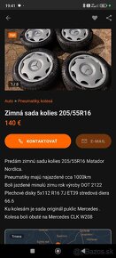 Plechové disky 5x112 R16 + puklice Mercedes - 3