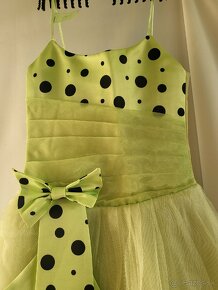 Detské šaty dlhé svetlo zelené, pás 50-62 cm, 7 r. - 3