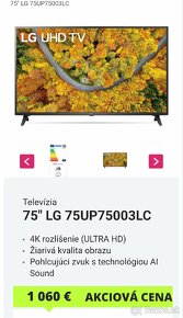 Televízia 4k
75" LG 75UP75003LC - 3