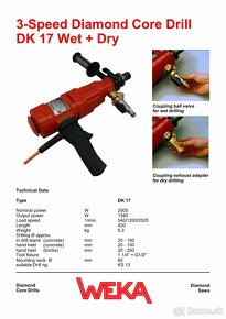 Jádrová ruční vrtačka WEKA DK 17 - 3