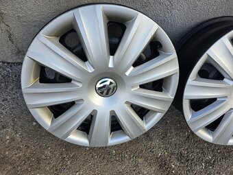 Vw plechové disky 5x112 r16 +  org. VW Puklice r16 - 3