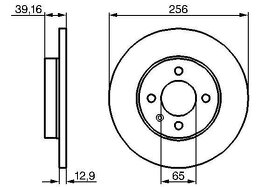 Brzdový kotúč plny Ø256mm BOSCH Seat a VW - 3