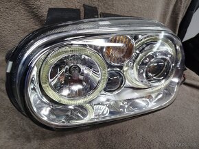 Predám ako nové predné svetlá angel eyes na vw golf 4 - 3