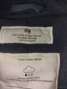 Zimná nepremokavá  bunda H&M 110/116 - 3